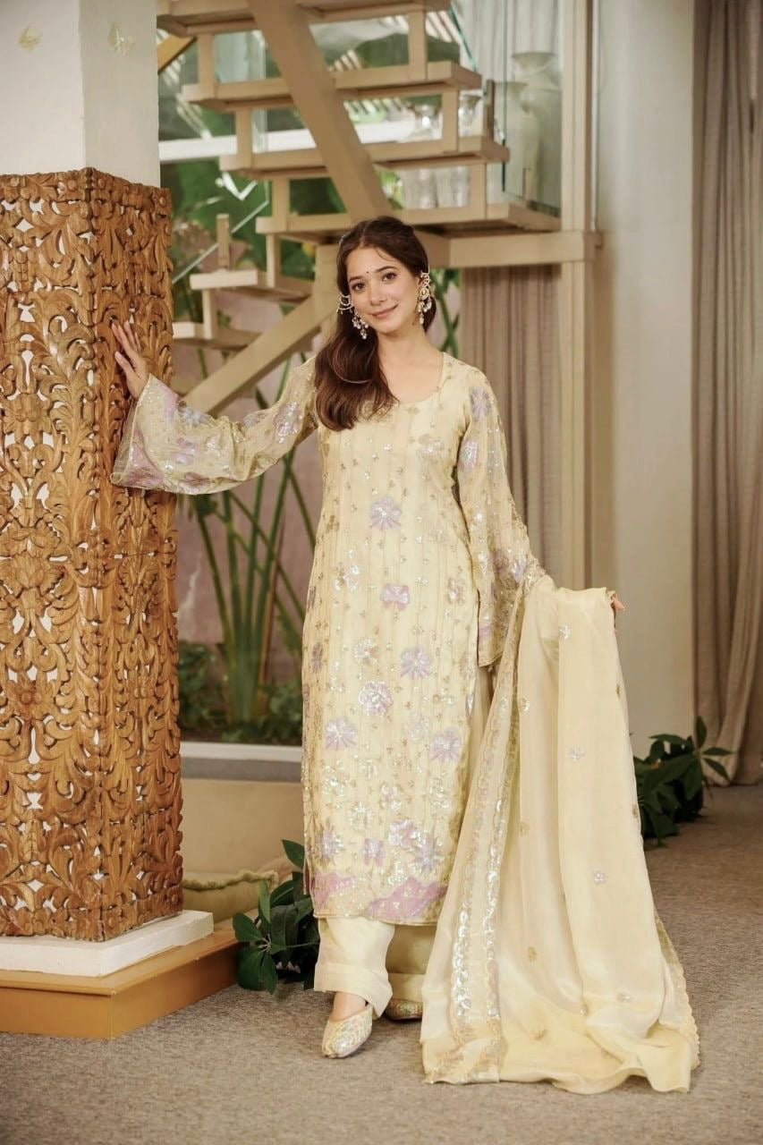 Silk Grace Plazo Set – Thread & Sequence Designer Wear