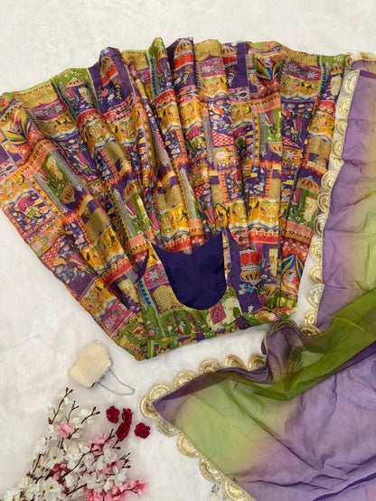 Jimmy Organza Silk Anarkali & Dupatta Set