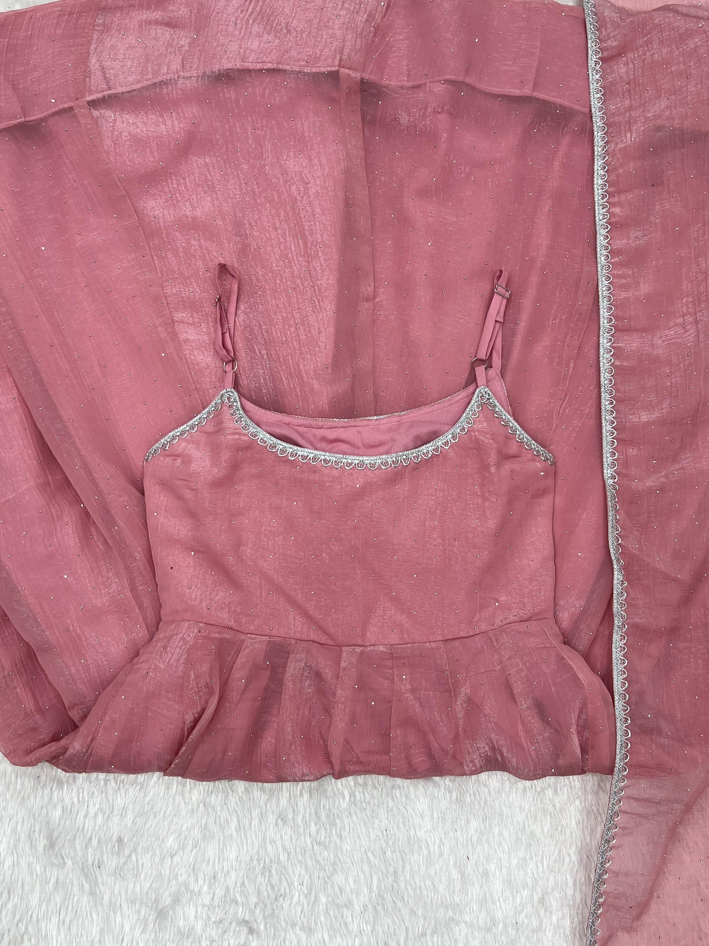 Crunchy Silk Anarkali, Pant & Dupatta Set