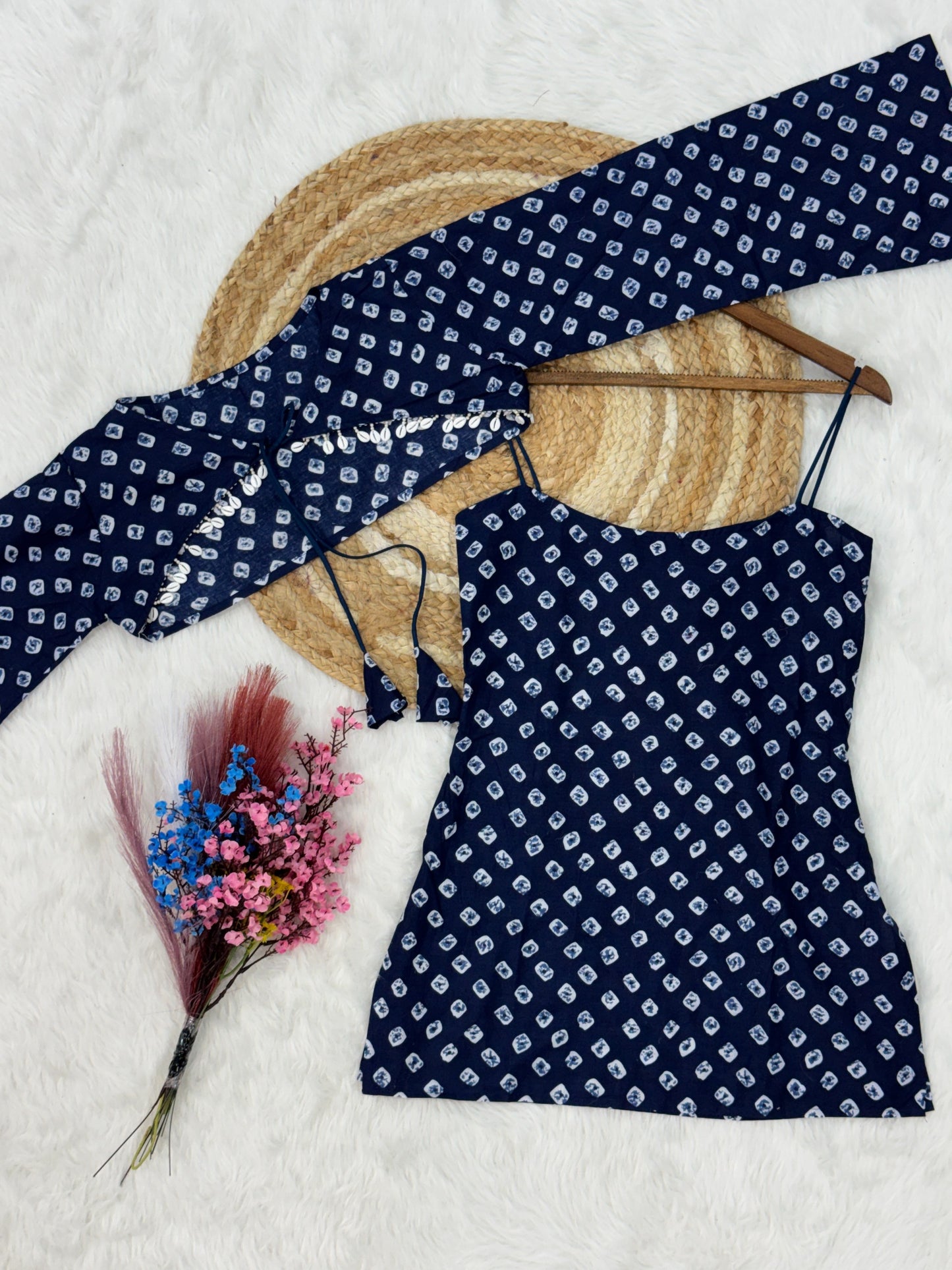 Pure Cotton Bandhej Print Short Kurti