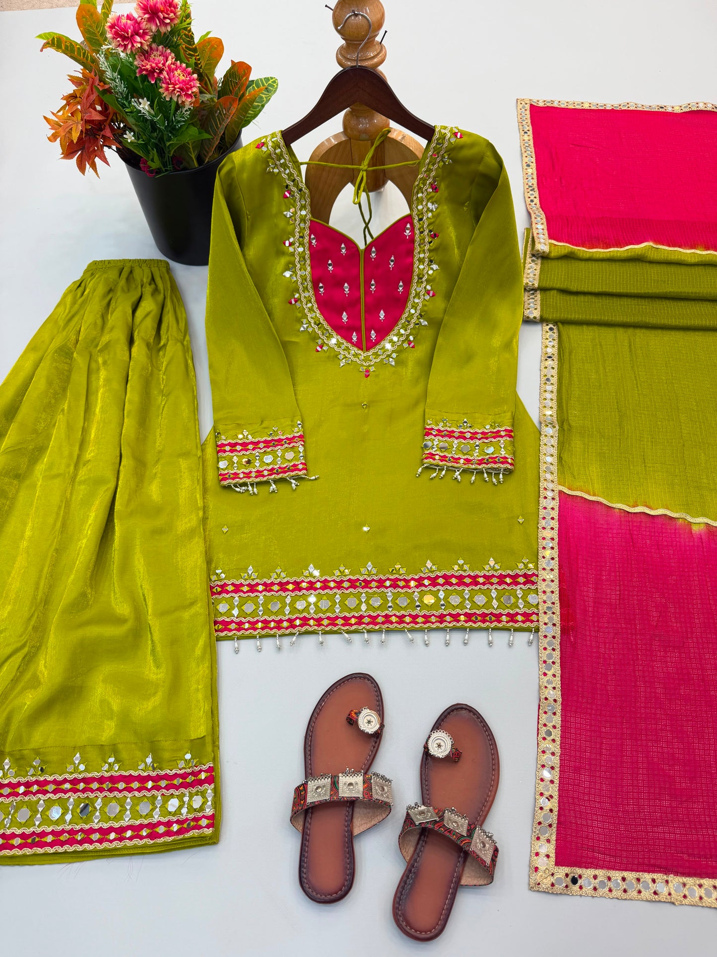 Premium Mirror Work Ethnic Set
