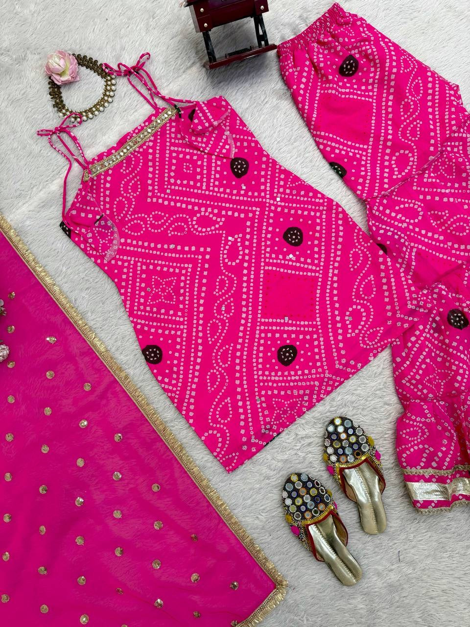 Faux Georgette Sharara Set