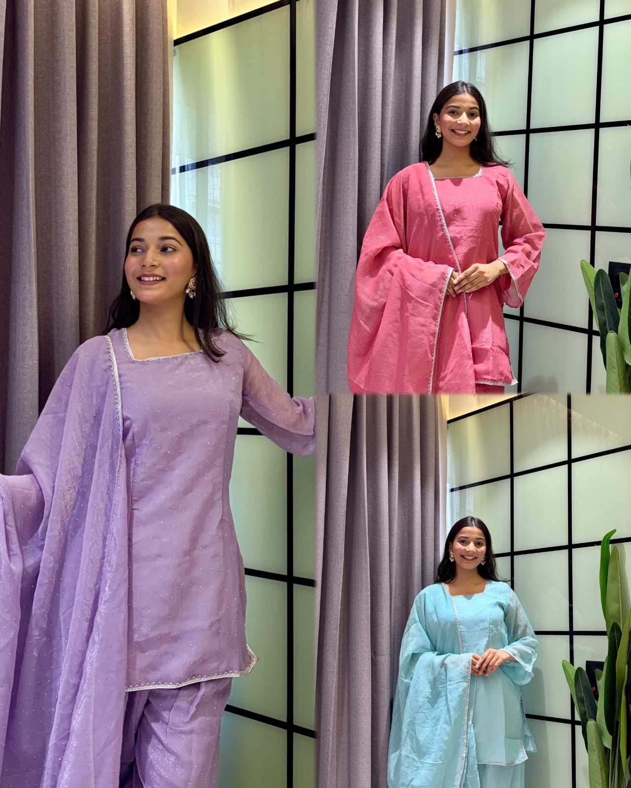 Crunchy Silk Farshi Salwar Suit with Swarovski Work