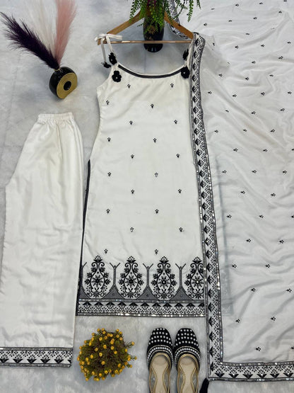 Rakhi Special Maska Cotton Silk Kurta, Pant & Dupatta