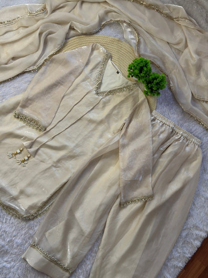 Fendy Silk Sharara Suit Set