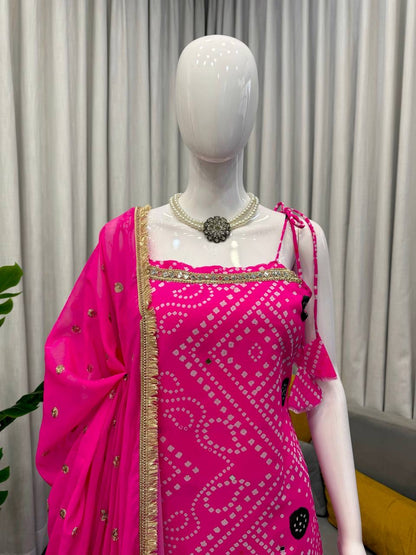 Faux Georgette Sharara Set