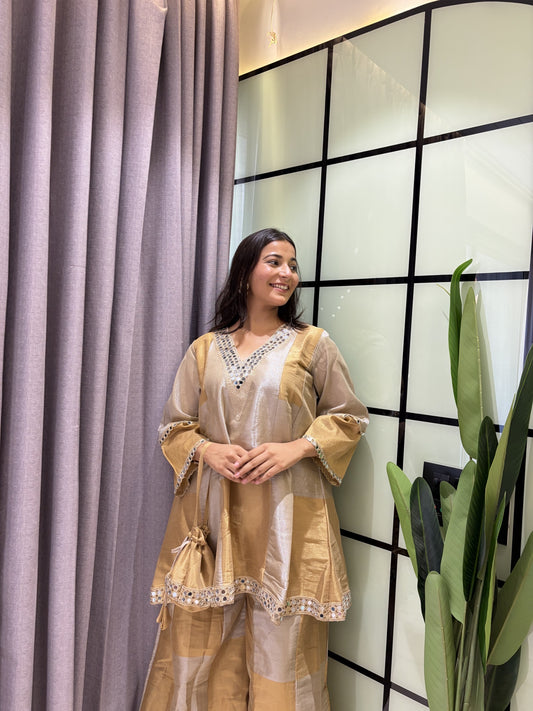 Two Tone Tissue Fabric Co-ord Set