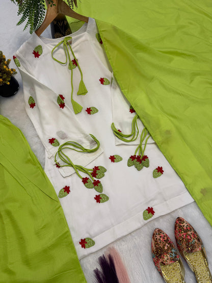 Cotton Top, Farshi Pant & Dupatta Set