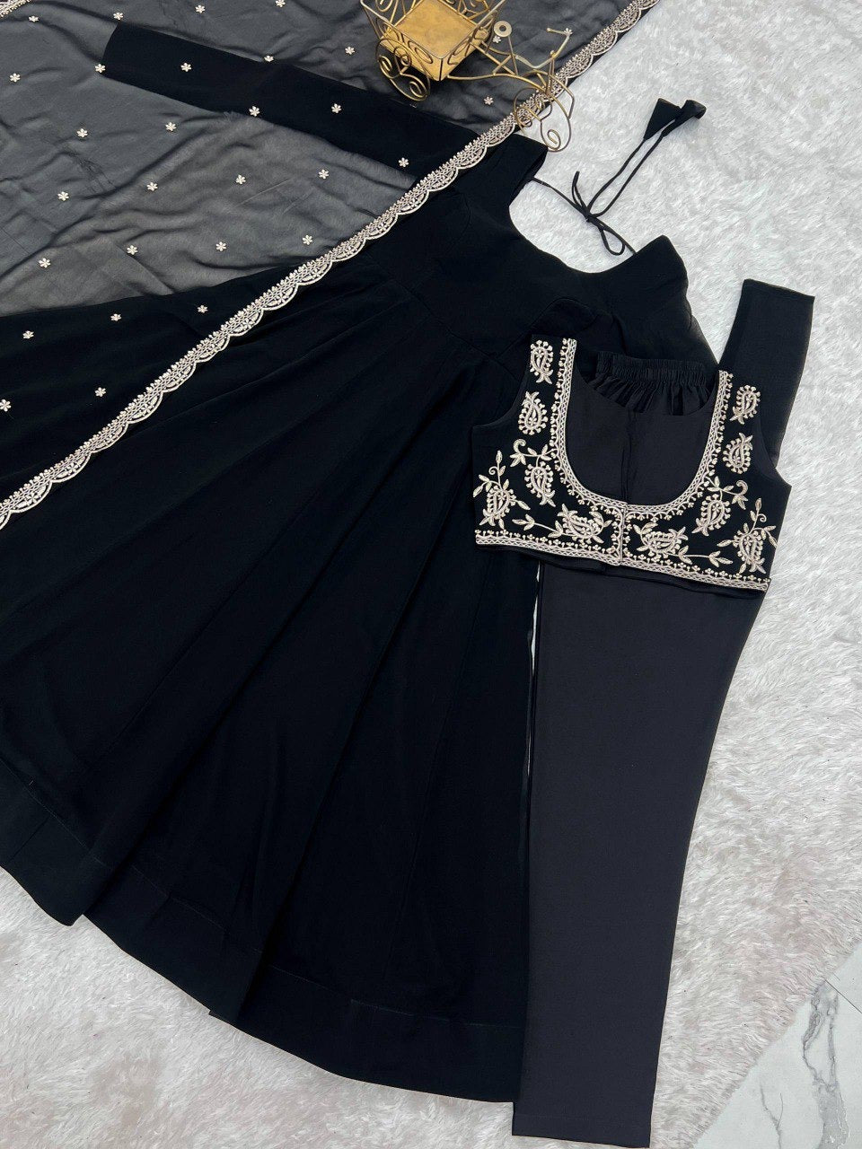 PURE FOX GEORGETTE FABRIC FULLY FLARE ANARKALI