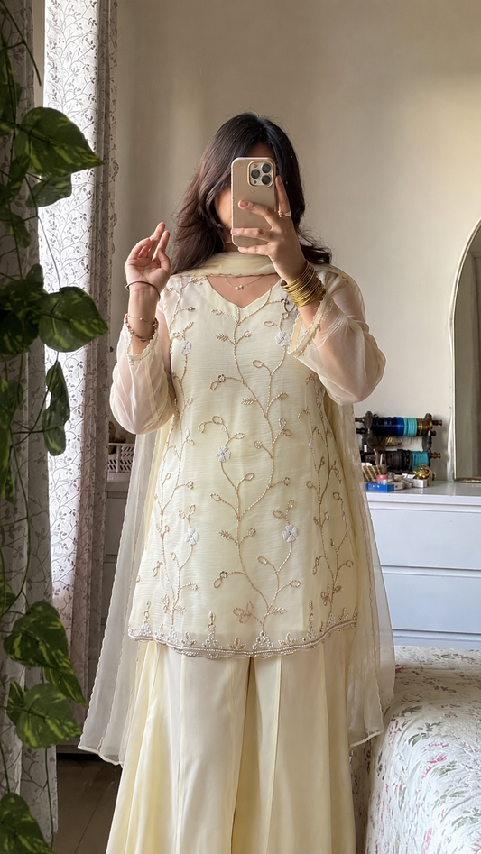 New Designer Party Wear Look Top , Sharara Plazzo and Dupatta