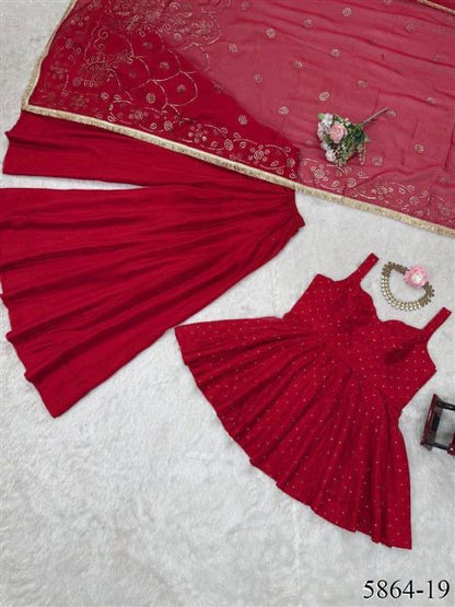 Premium Tabby Organza Palazzo Set With Dupatta