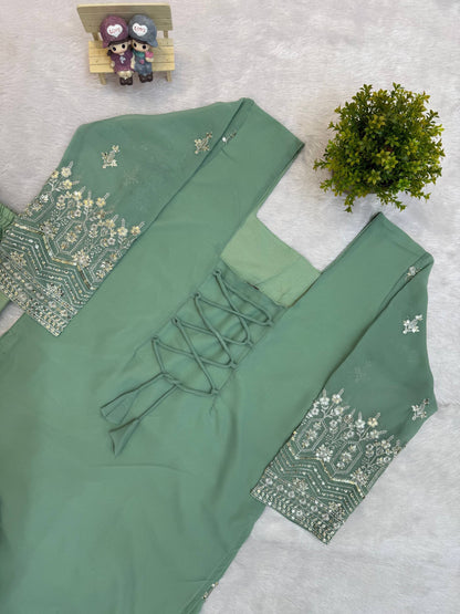 Heavy corset back faux Georgette kurta set