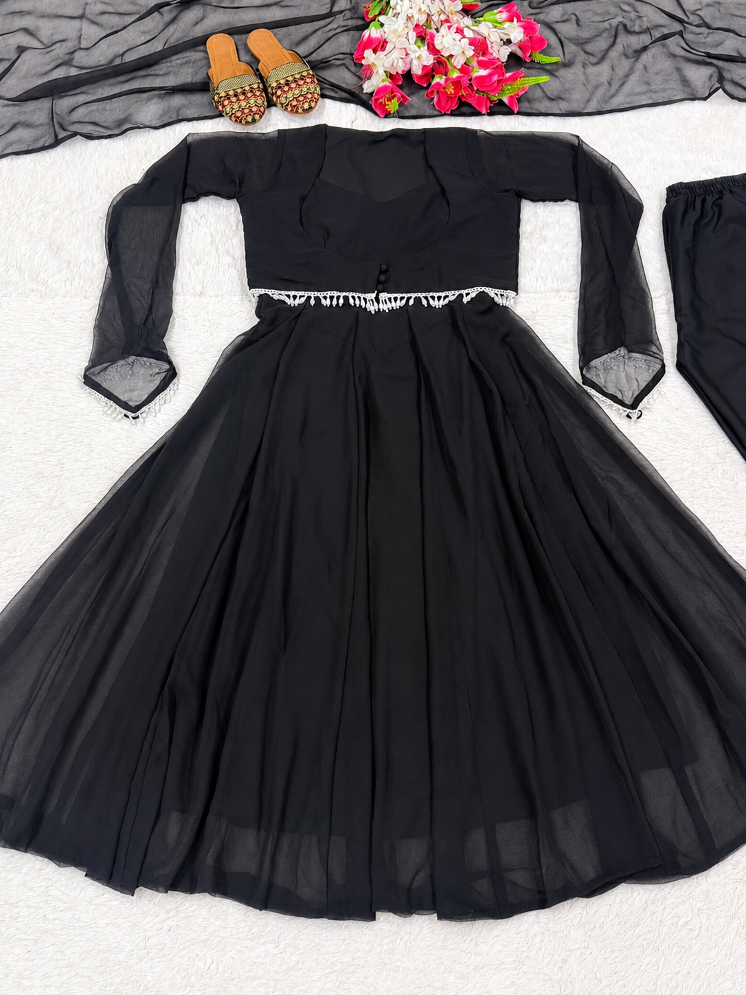 Faux Georgette Maxi Anarkali Suit Set