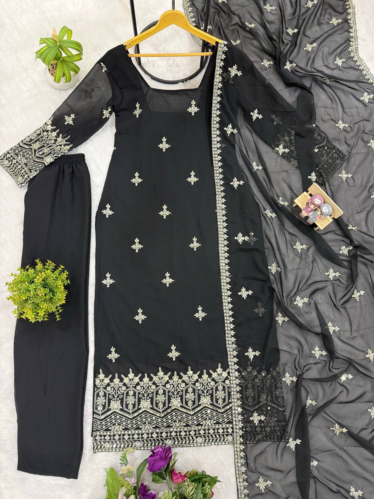 Heavy corset back faux Georgette kurta set