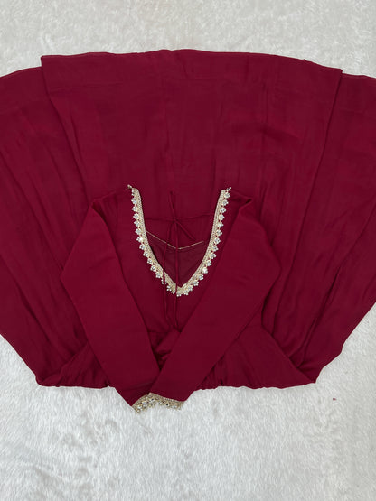 Premium Pure Mal Chanderi Fully Flared Anarkali Set With Dupatta And Pant