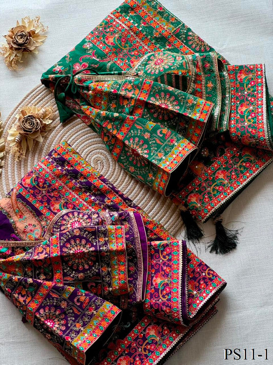 Zari Silk Saree with stitched blouse