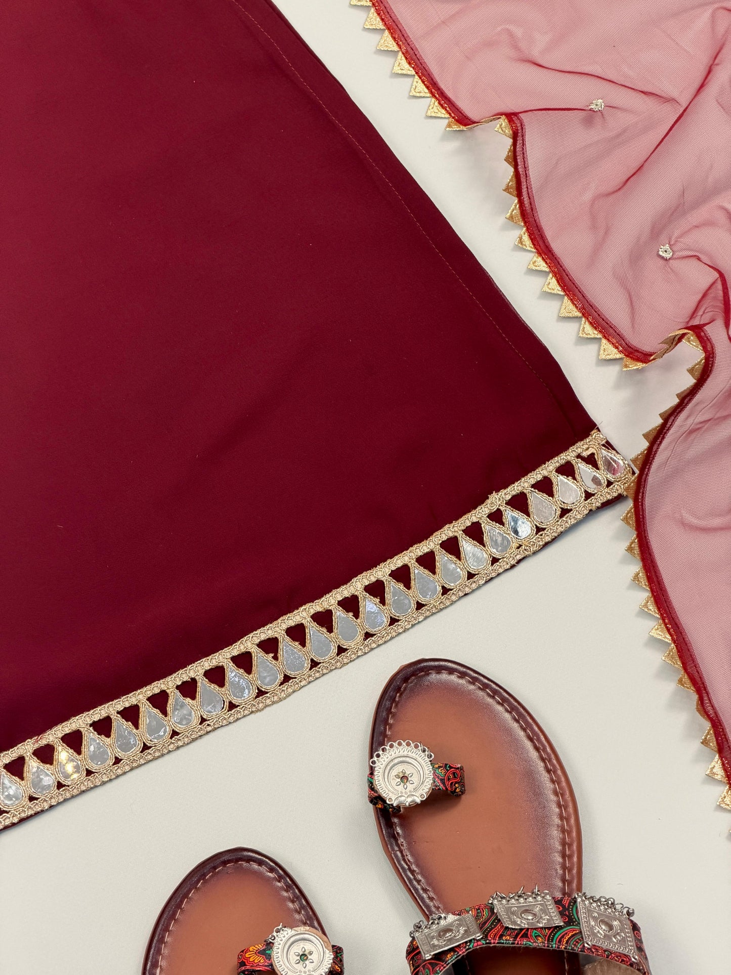 Red Sharara Set