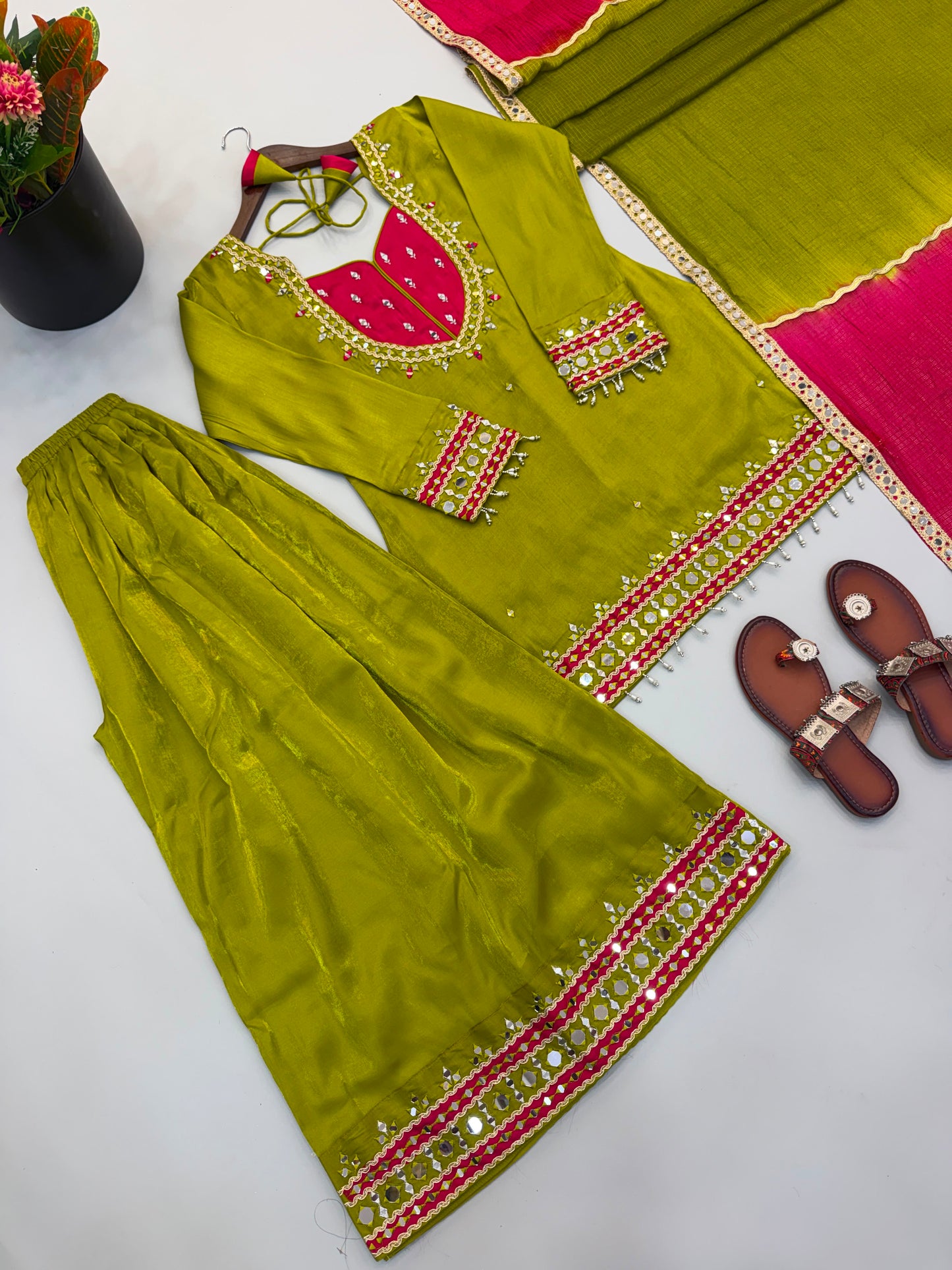 Premium Mirror Work Ethnic Set