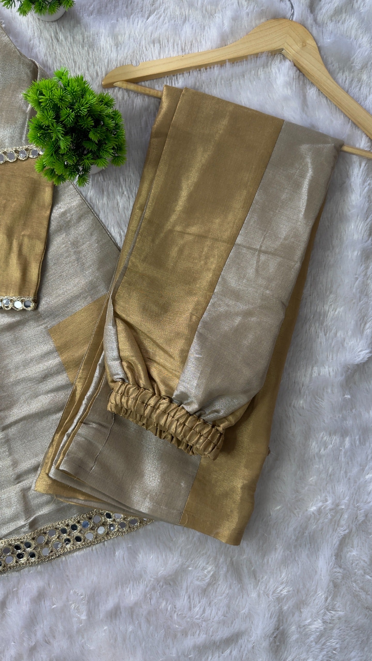 Two Tone Tissue Fabric Co-ord Set