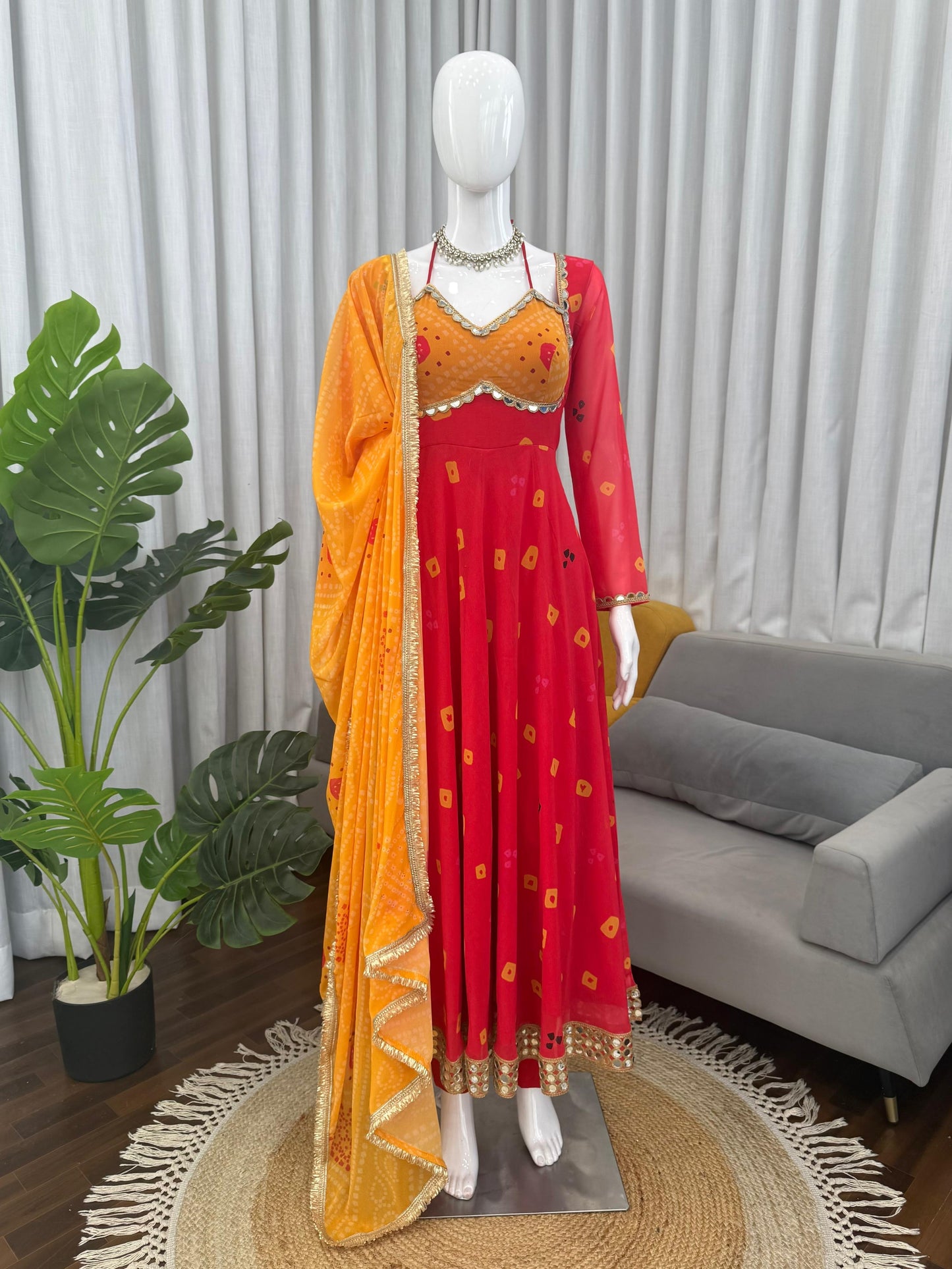 Digital Print & Real Mirror Work – Festive Wear for Women