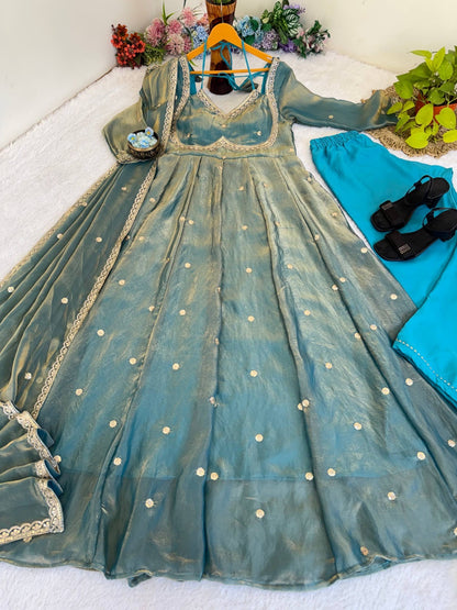 Viral Fendi Silk Anarkali Set