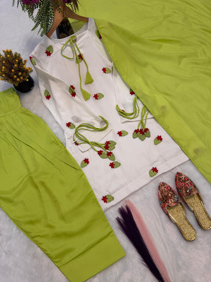 Cotton Top, Farshi Pant & Dupatta Set