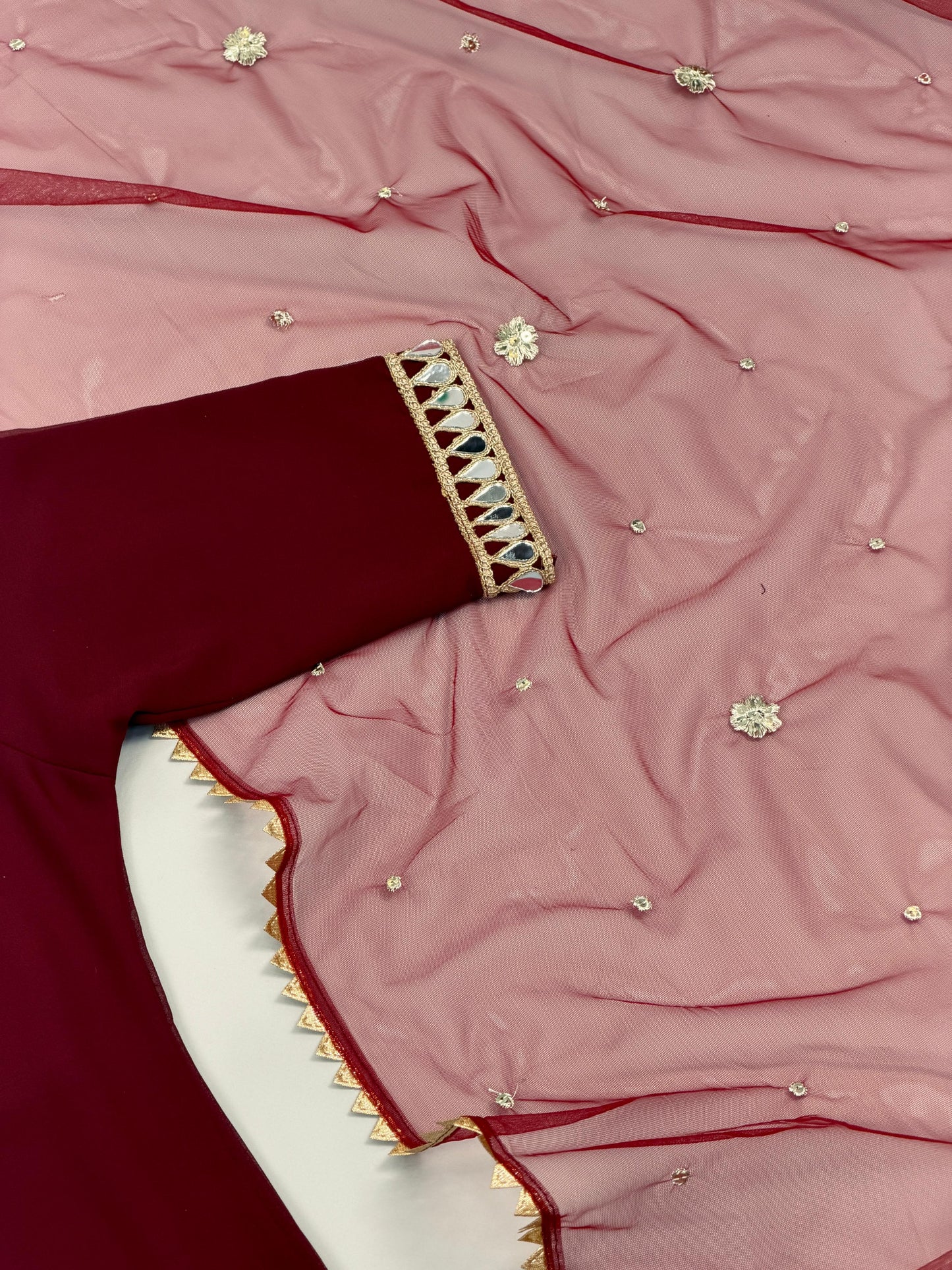 Red Sharara Set