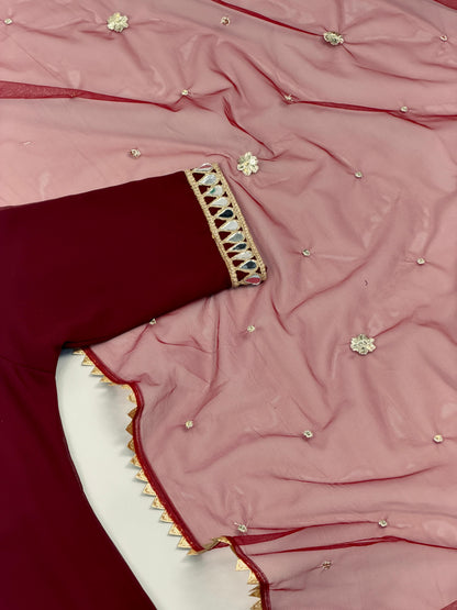 Red Sharara Set
