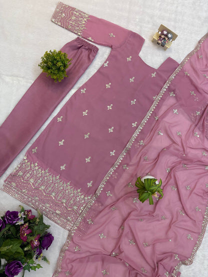 Heavy corset back faux Georgette kurta set