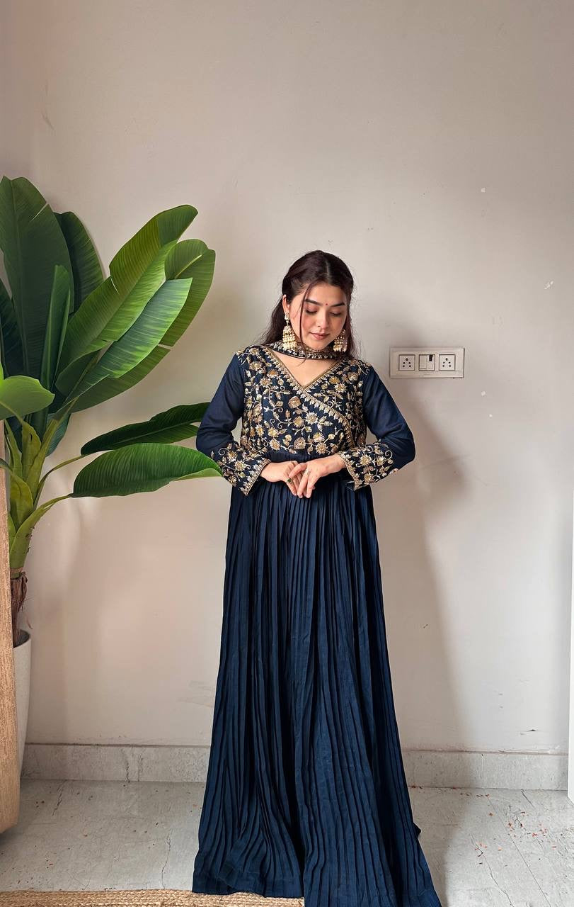 Blooming Vichitra Gown Set