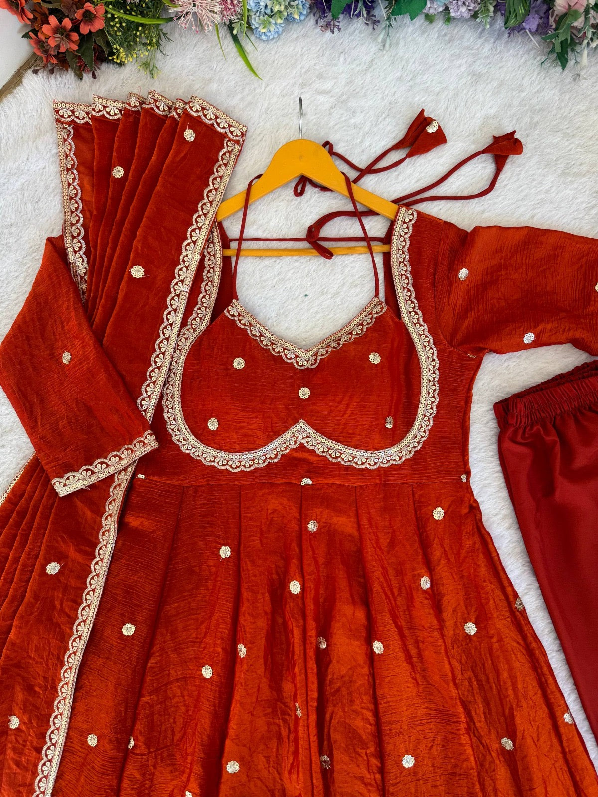 Viral Fendi Silk Anarkali Set