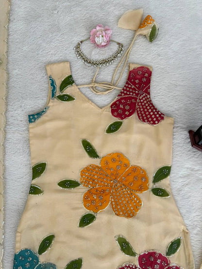 Tibby Organza Silk Brush Print Set