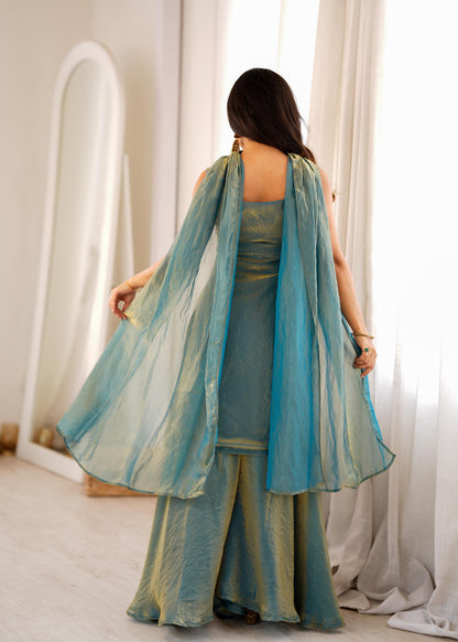 Pure Fendy Silk Top Sharara Set