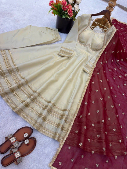 Designer Anarkali Three Piece Set