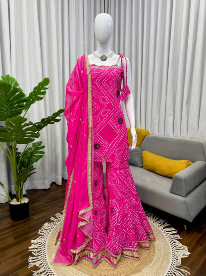 Faux Georgette Sharara Set