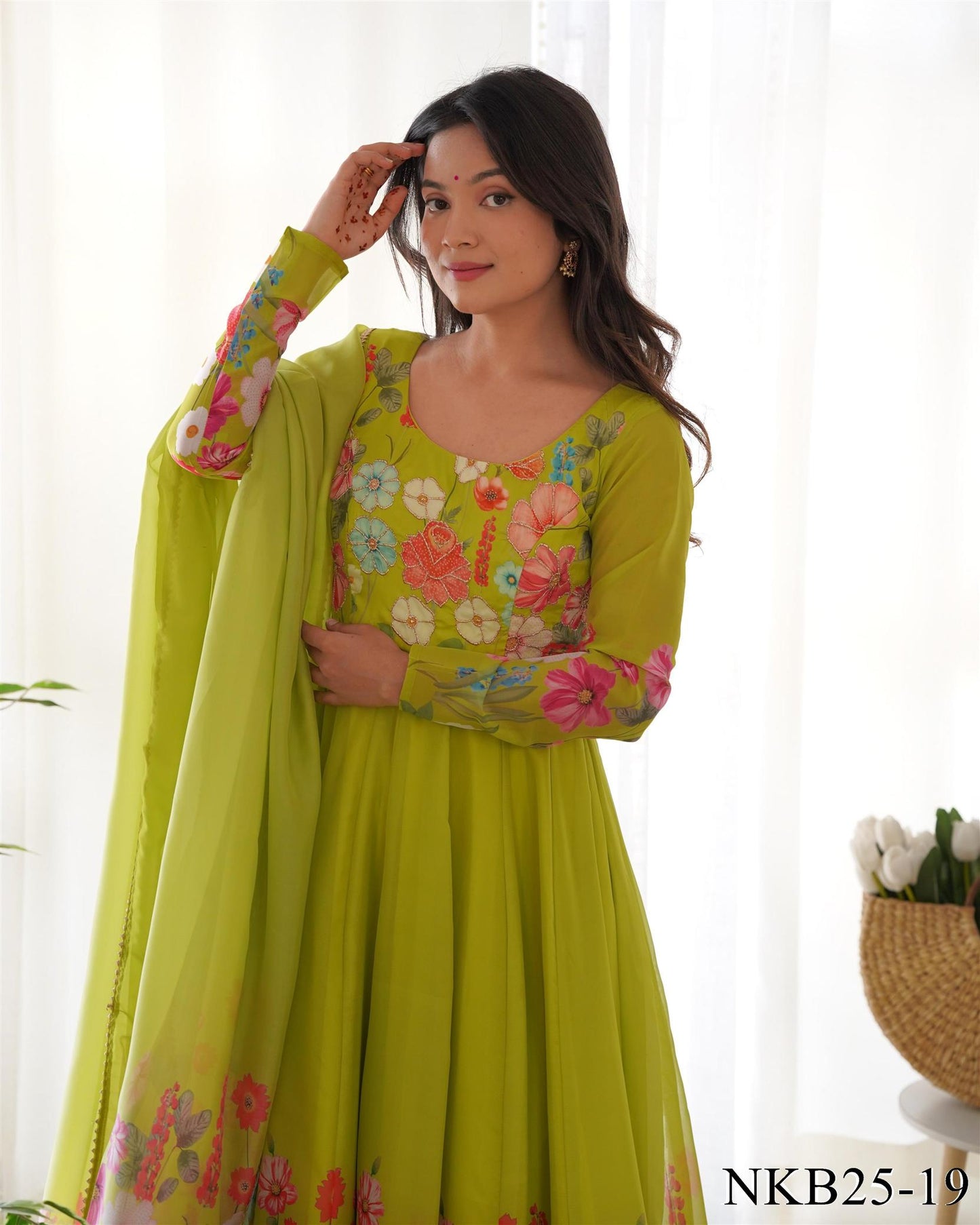 Floral Anarkali Set