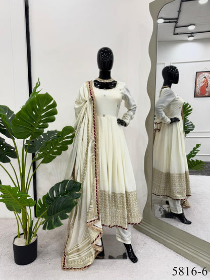 Chinnon Silk Flared Gown Set