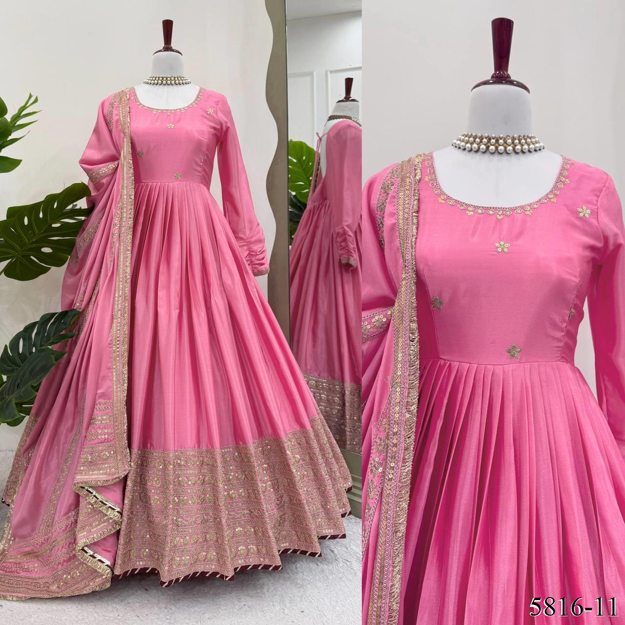 Chinnon Silk Flared Gown Set
