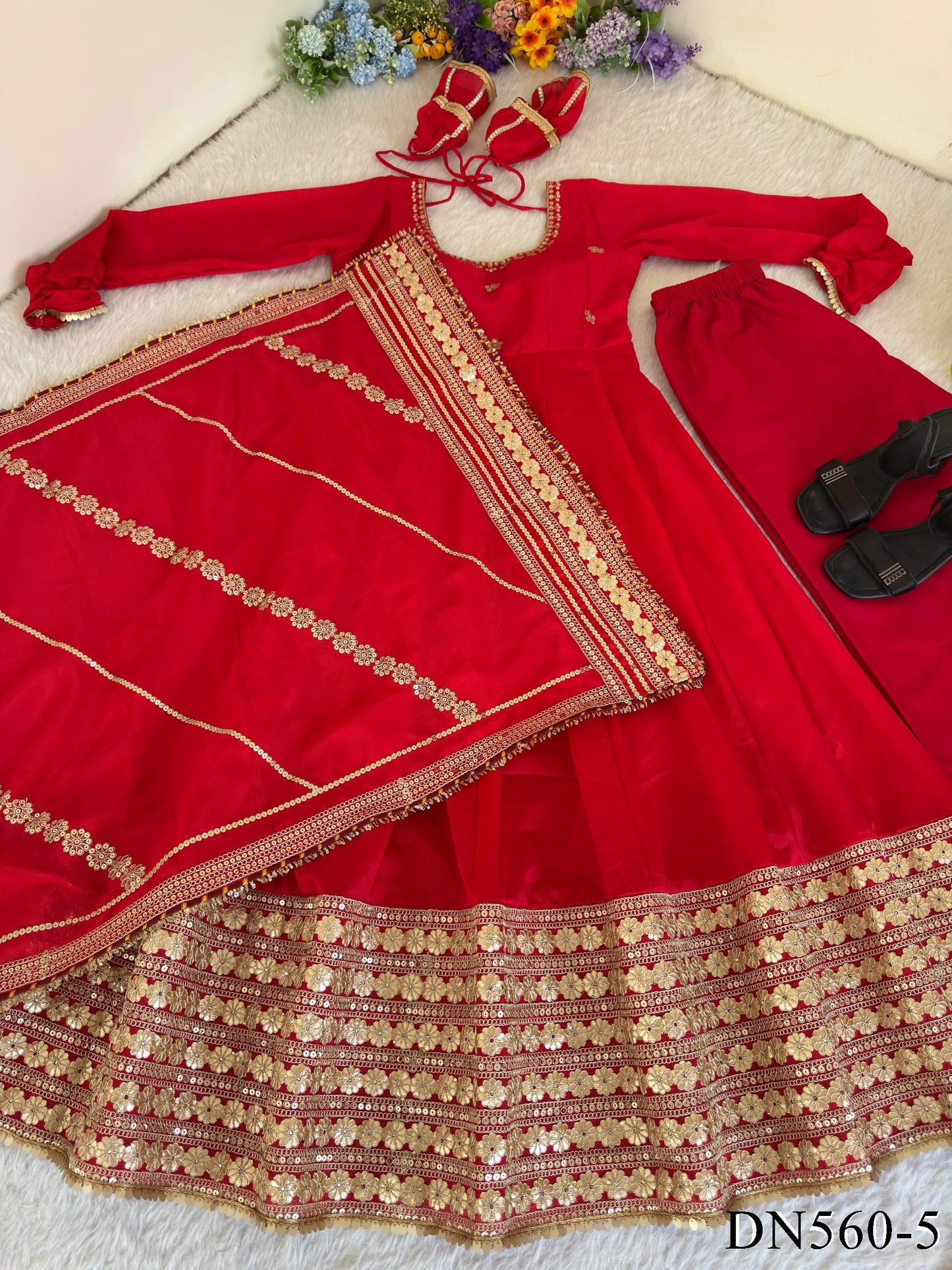 Chinon Silk Anarkali Set