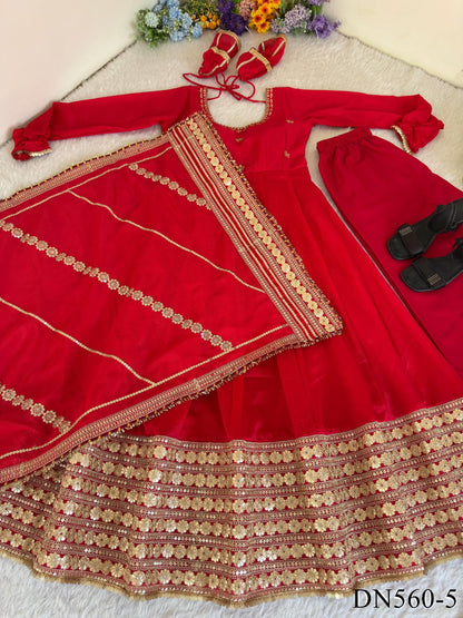 Chinon Silk Anarkali Set
