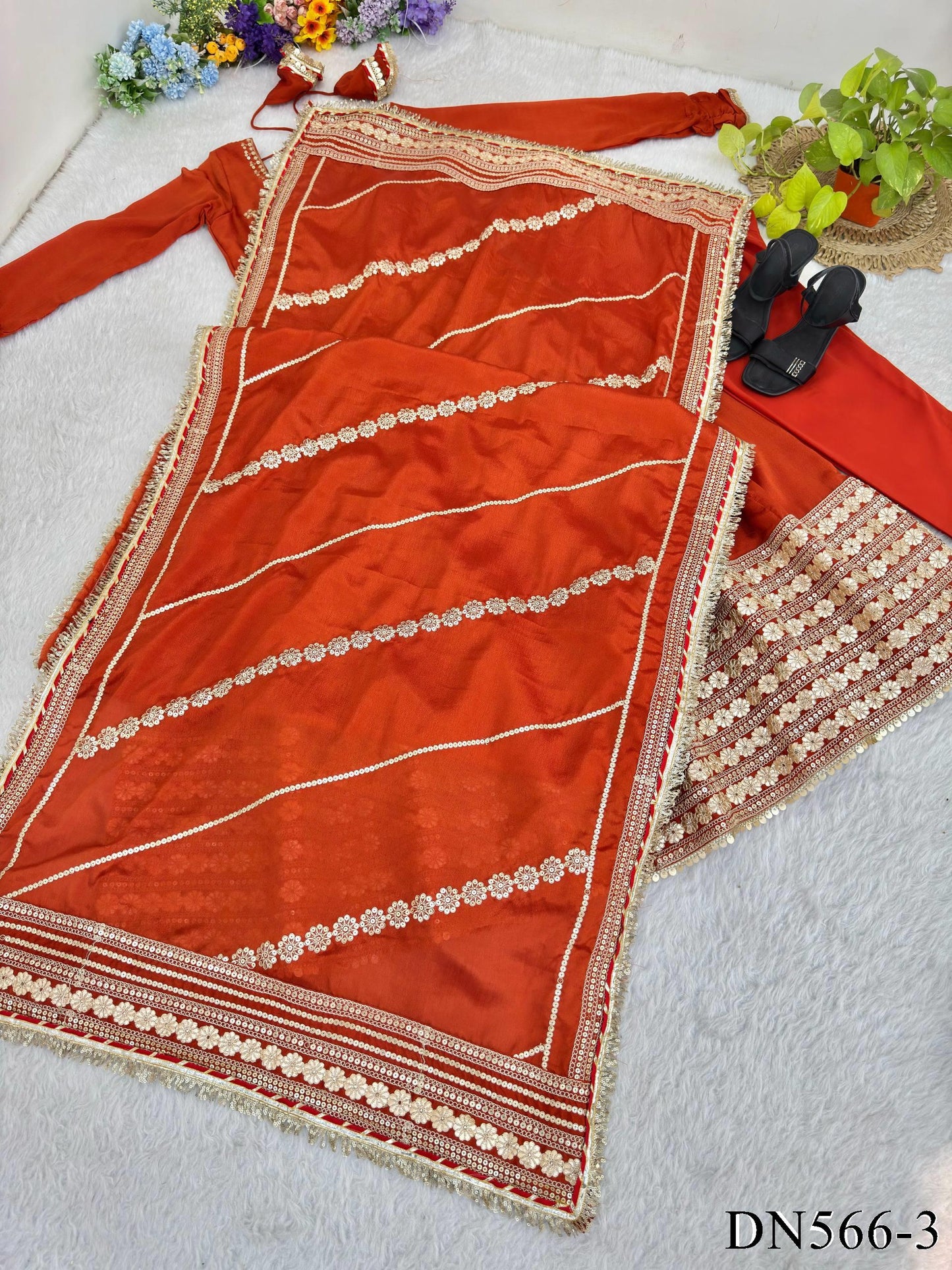 Chinon Silk Anarkali Set