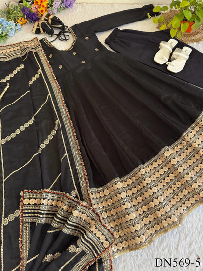 Chinon Silk Anarkali Set